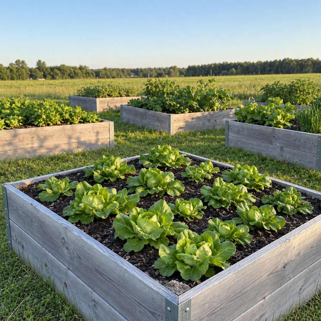 Bibb lettuce growing