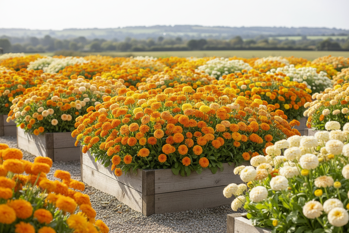 Calendula growing shot - open field