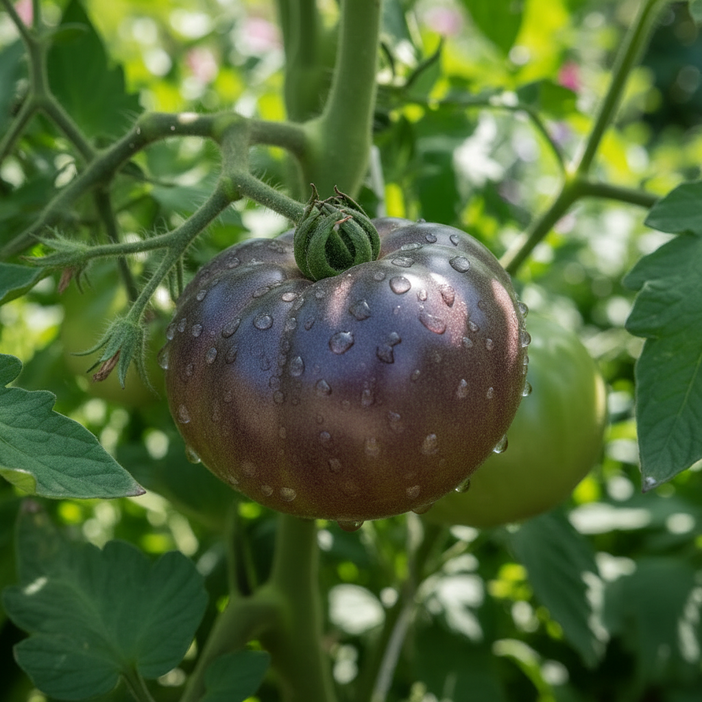 Cherokee Purple Tomato extreme close-up