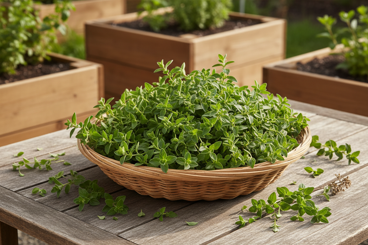 Common Italian Oregano Harvest Basket