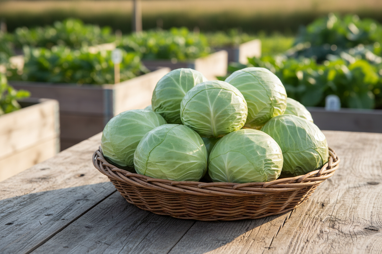 Copenhagen Market Early Cabbage Harvest Basket
