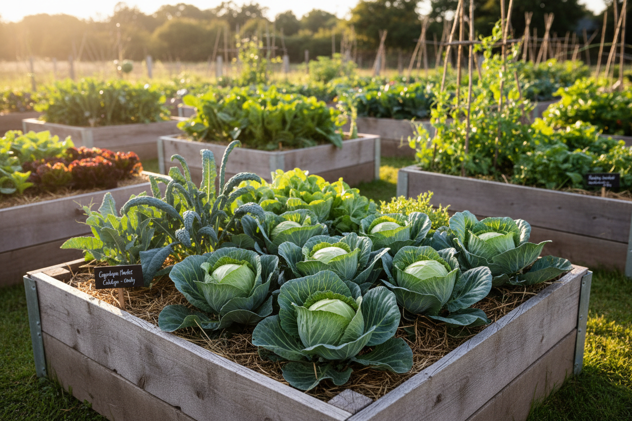 Copenhagen Market Early Cabbage Raised Bed