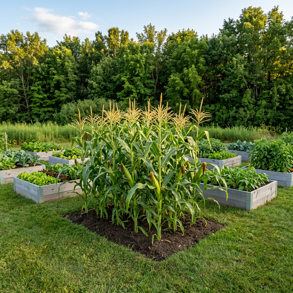 Corrected small-farm corn growing image
