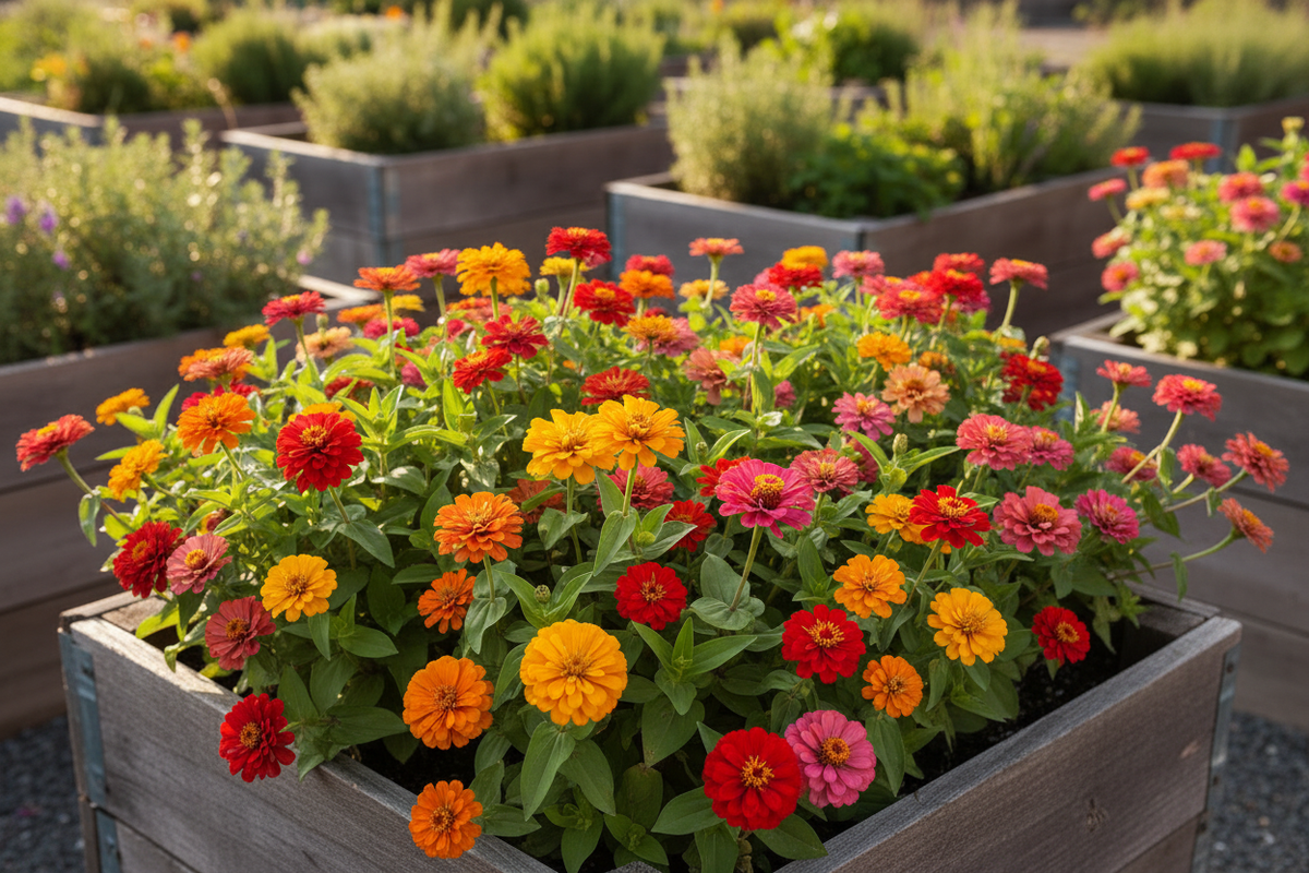 Cut and Come Again Zinnia Raised Bed