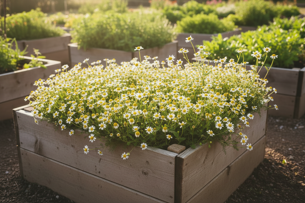 German Chamomile Raised Bed