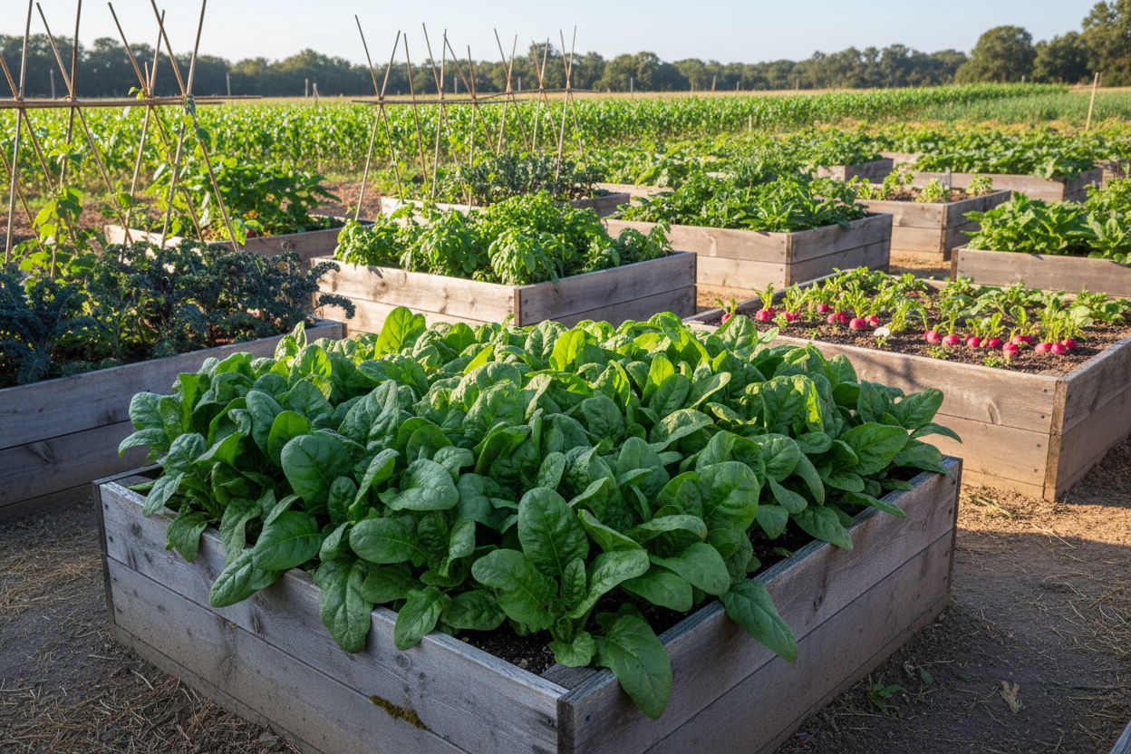 Giant Nobel Spinach Raised Bed