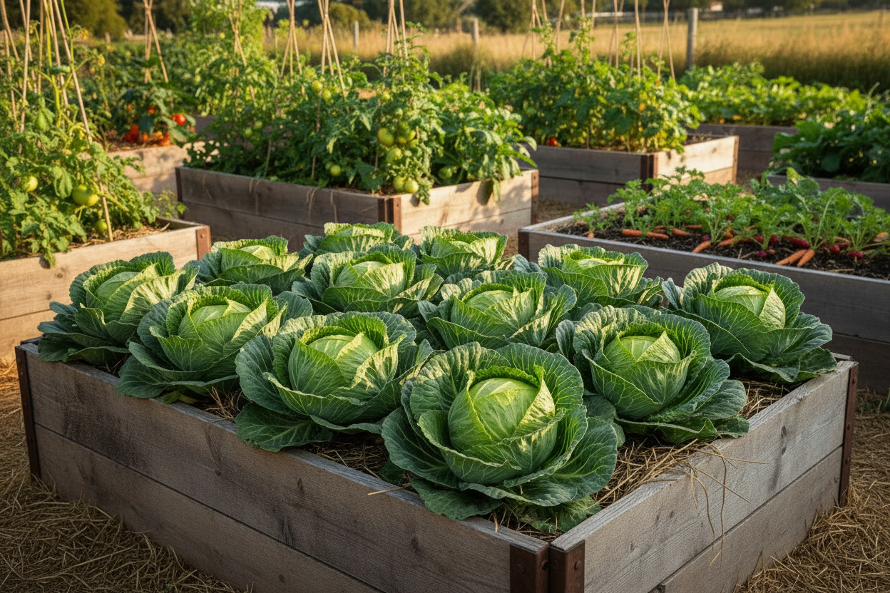 Golden Acre Cabbage Raised Bed - Variation