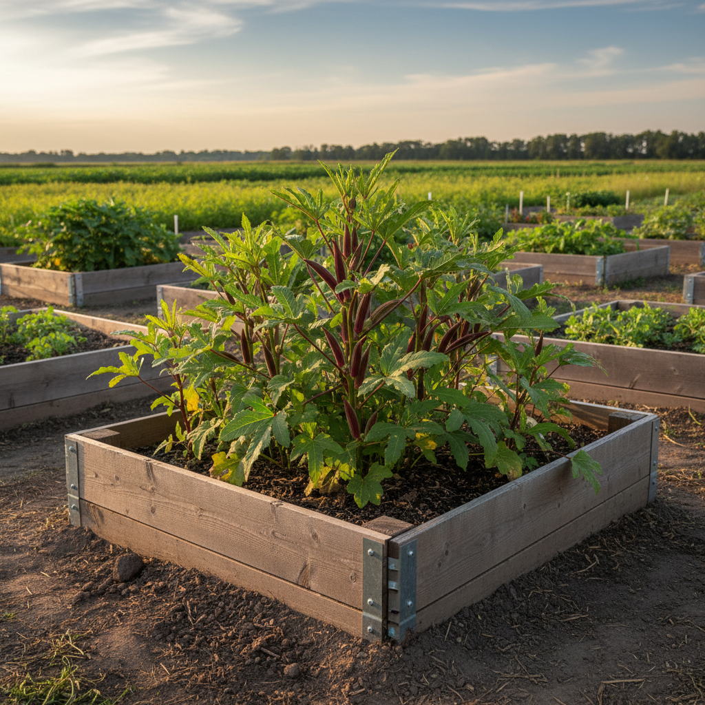Hill Country Red okra growing