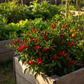Hot Thai Pepper raised bed background