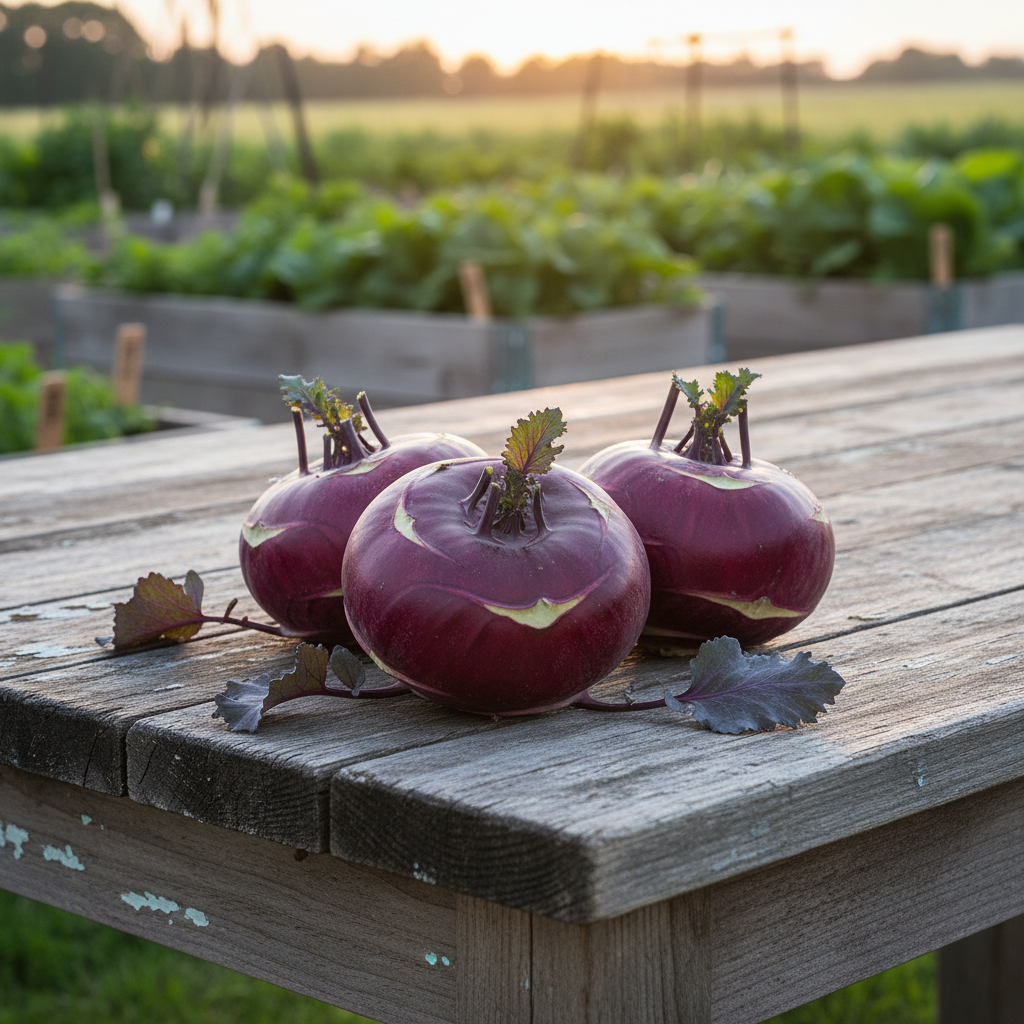 Purple Vienna Kohlrabi Harvest Shot