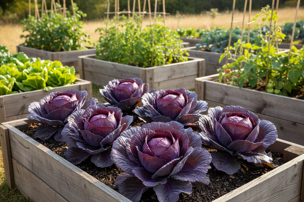 Red Acre Cabbage Raised Bed