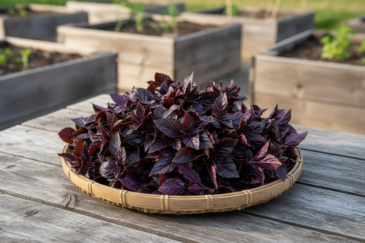 Red Rubin Basil Harvest Basket
