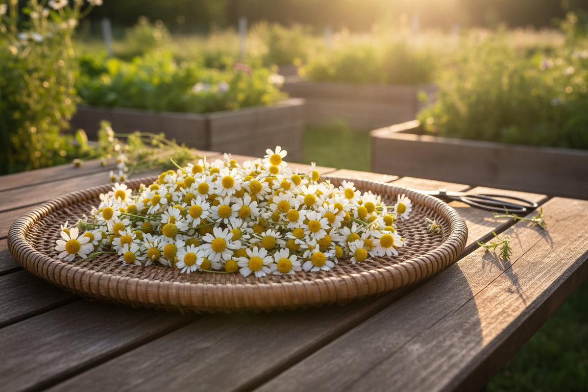 Roman Chamomile Harvest Basket