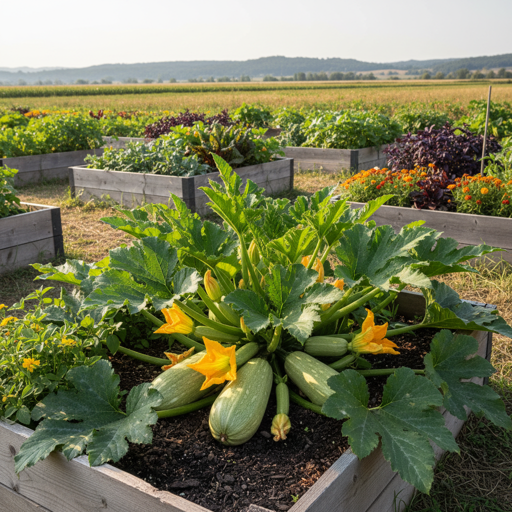 Romanesco Zucchini Growing Shot