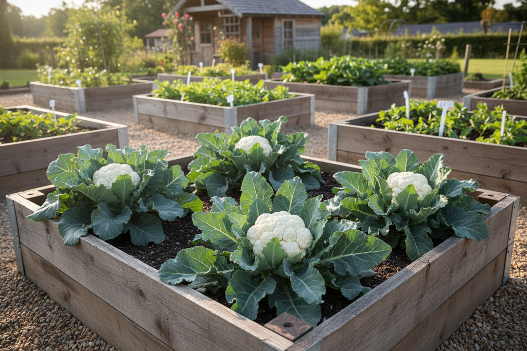 Snowball Y Improved Cauliflower Raised Bed - Realistic Scale