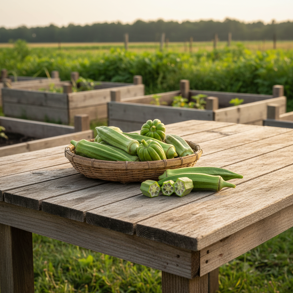 Star of David Okra harvest image