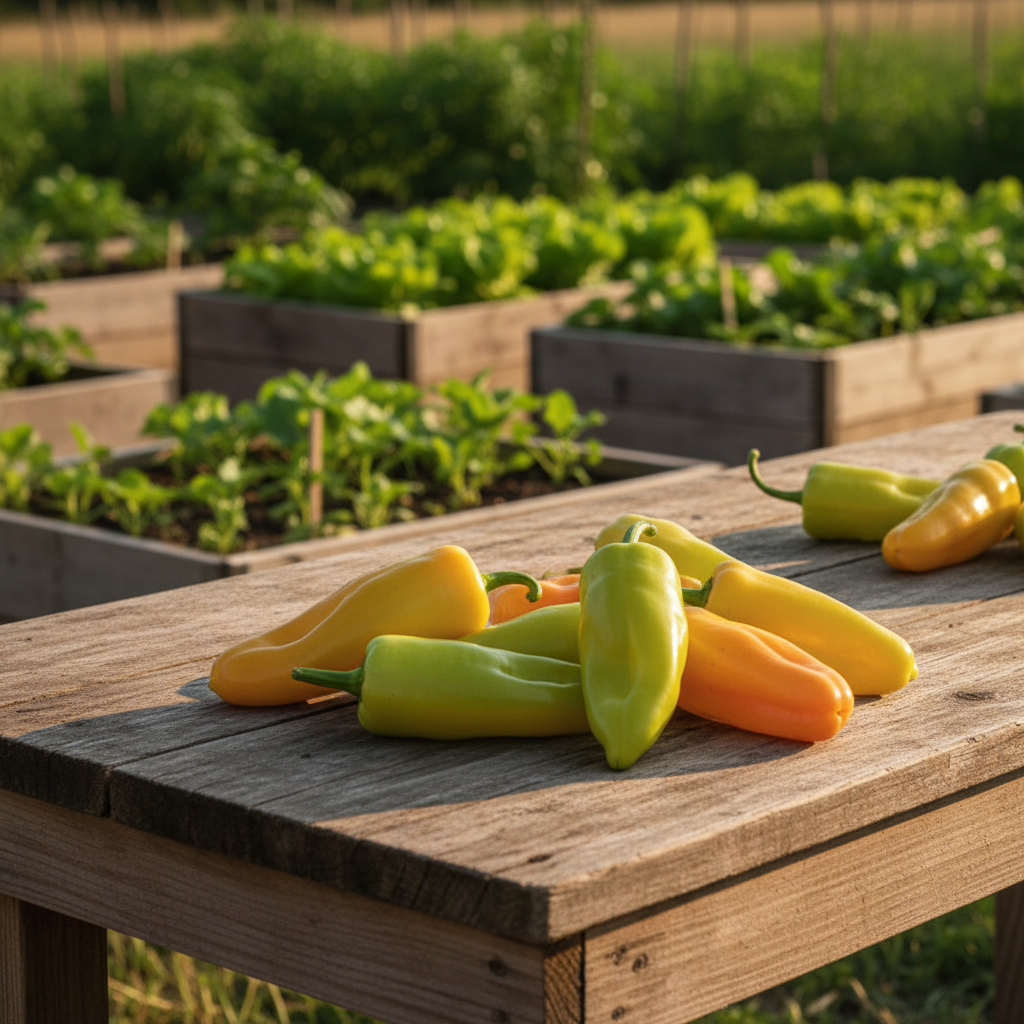Sweet Cubanelle raised bed
