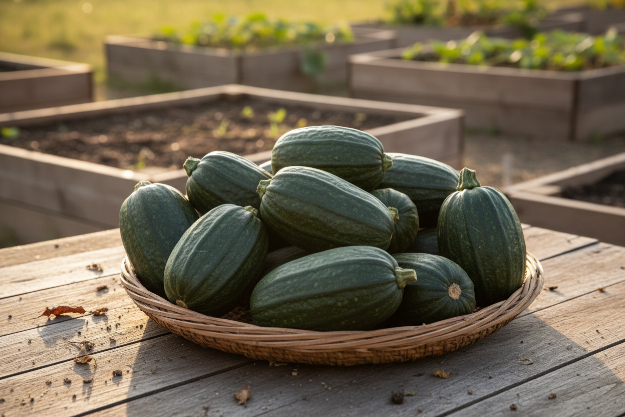 Table King Bush Acorn Squash Harvest Basket