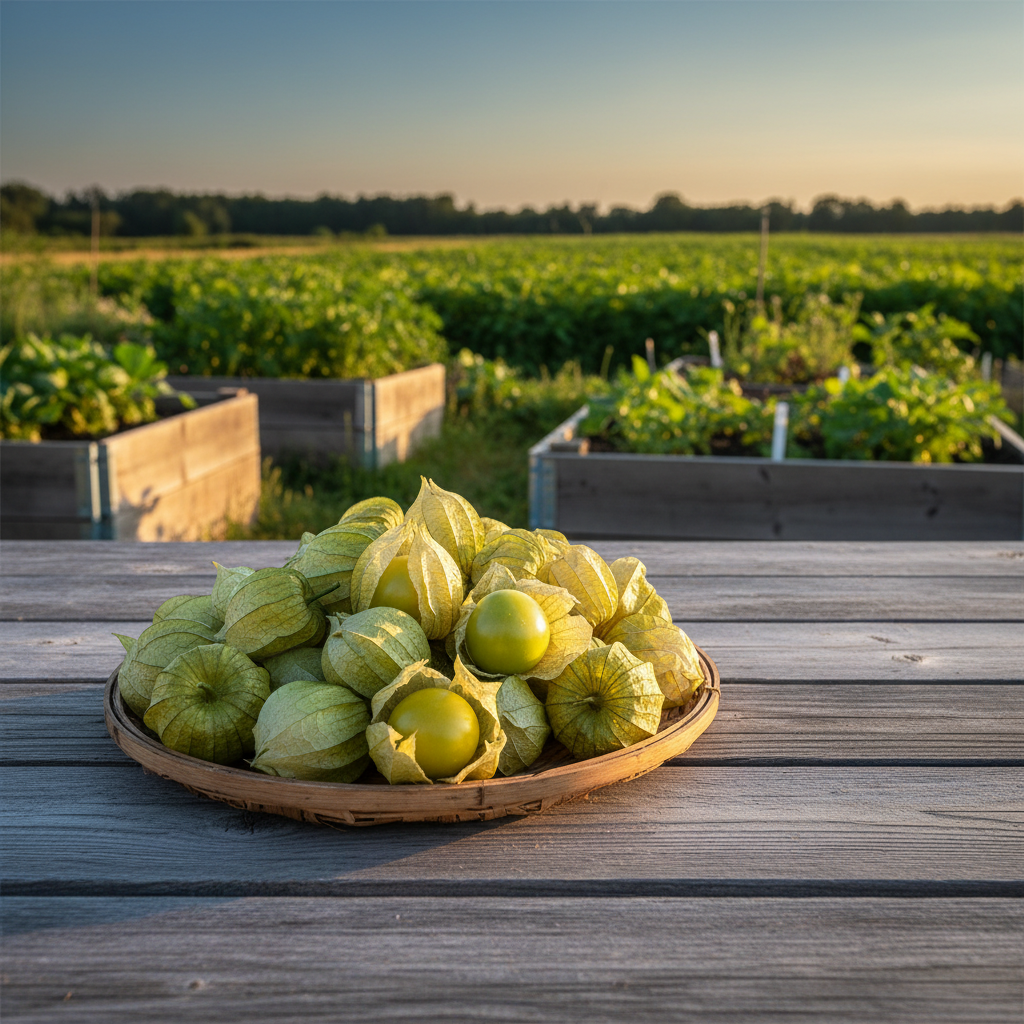 Toma Verde tomatillo harvest