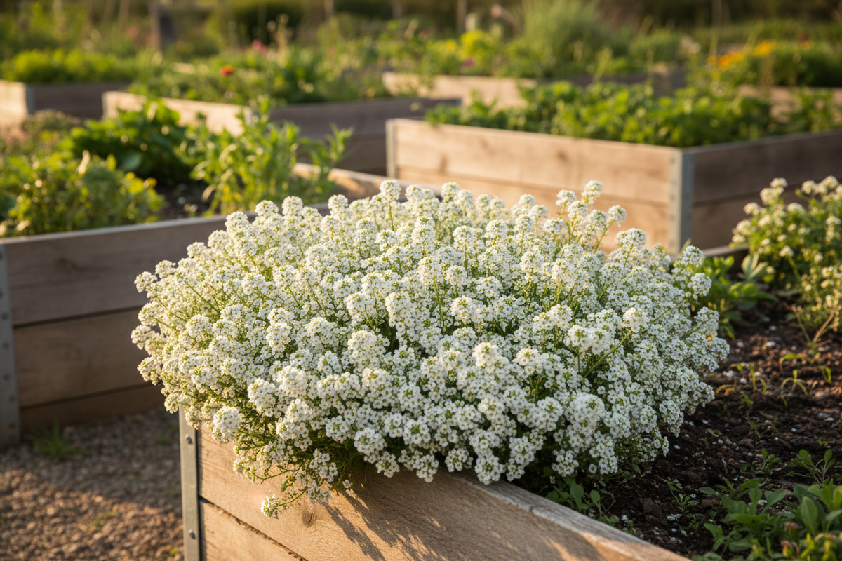 White Alyssum Raised Bed
