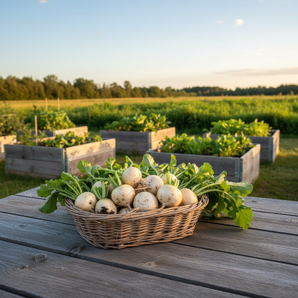 White Egg turnip harvest