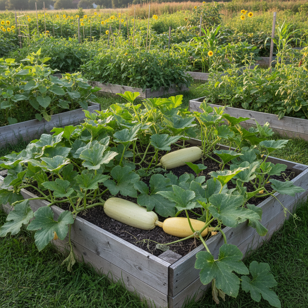Winter Spaghetti Squash raised-bed growing image